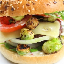 Homemade Hamburger with Brussels Sprouts Surprise
