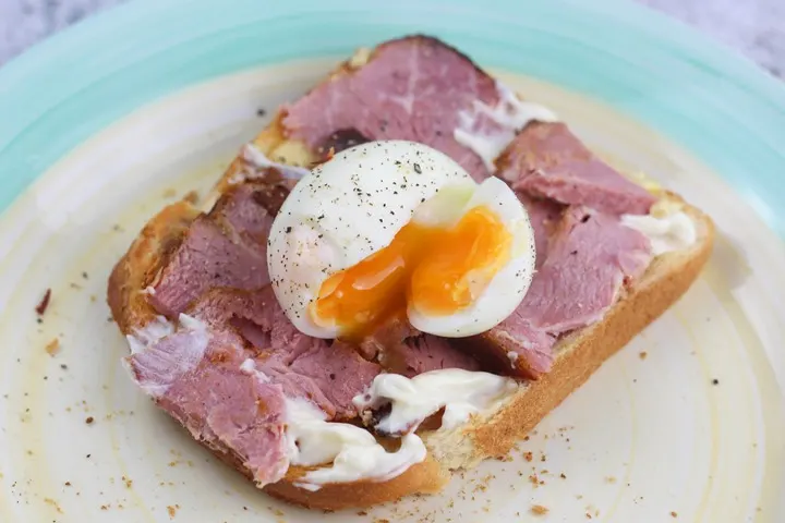 home cooked ham and dippy egg