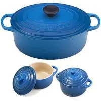 Le Creuset Blue Enameled Cast Iron 5 Quart Oval French Oven 