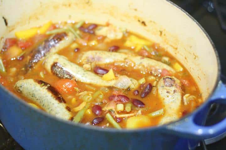 sausage casserole in the oven