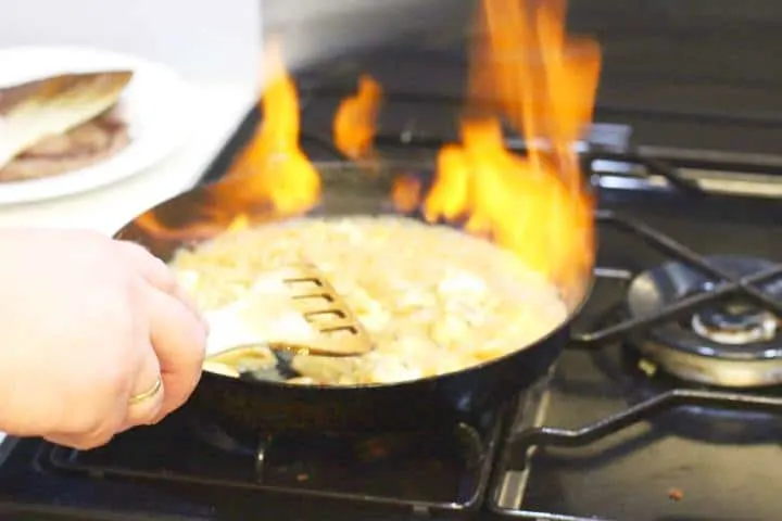 flambe the brandy cream sauce of steak diane recipe