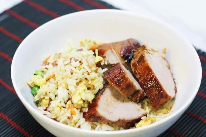 chinese pork and fried rice