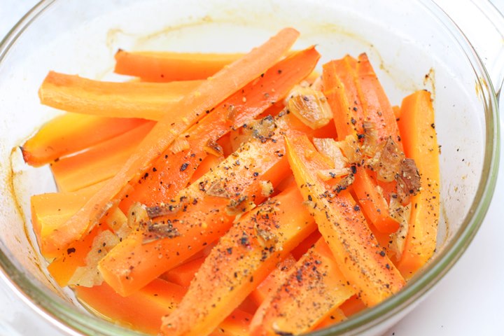 oven steamed carrots