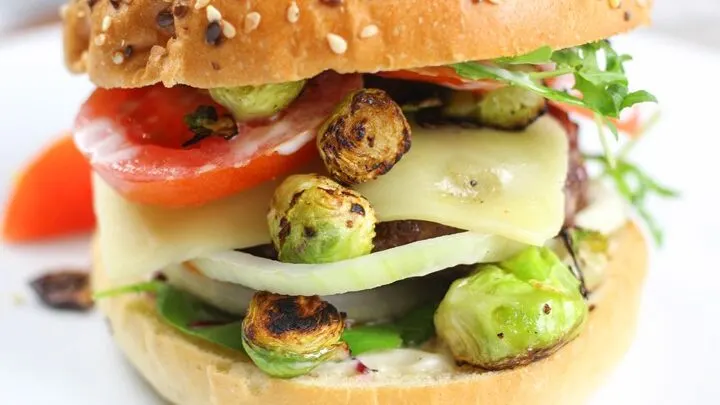 burger with Brussels sprouts
