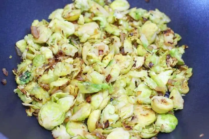 Brussel sprouts in the pan