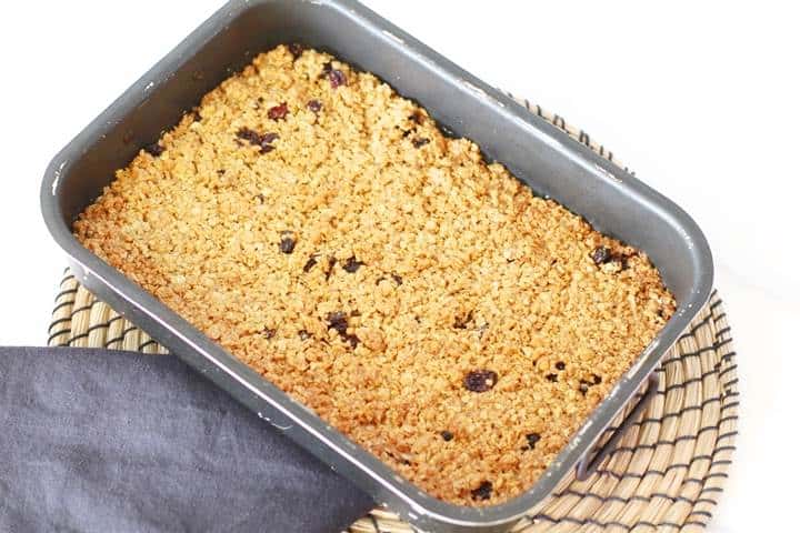 english flapjacks in baking tin