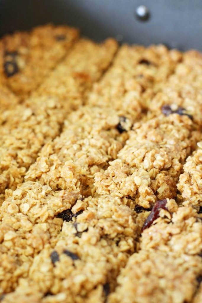 Fruity Flapjacks (cereal bars) a chewy British snack with dried fruit