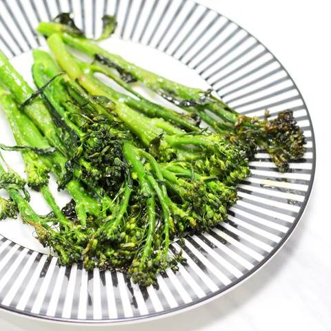 oven roasted long stem broccoli