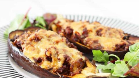 Stuffed Aubergines Recipe (with a lightly spiced ground beef filling)