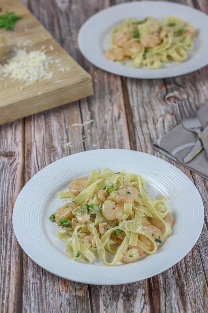 shrimp asparagus pasta cream sauce