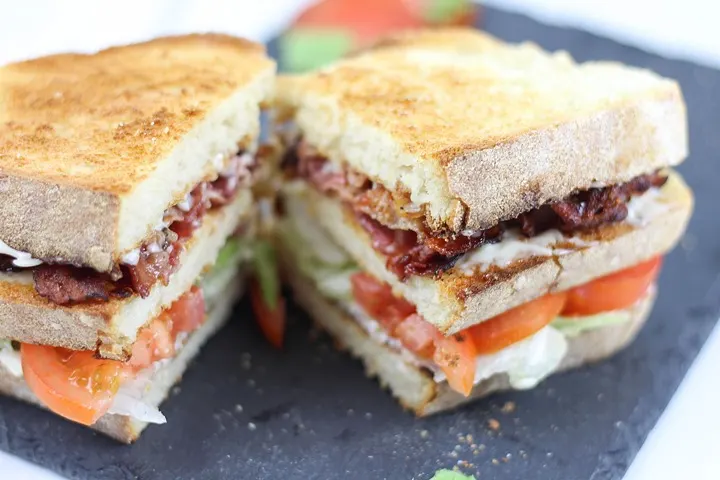 sourdough triple decker BLT