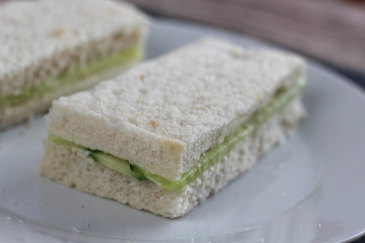tidy looking cucumber sandwich