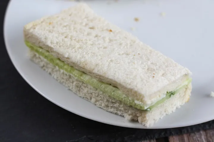 rectangular cucumber sandwich