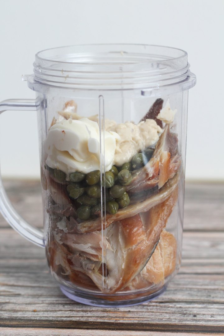 nutribullet cup with mackerel