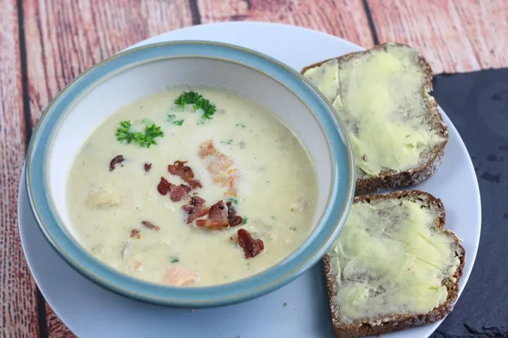 seafood chowder with wheaten bread