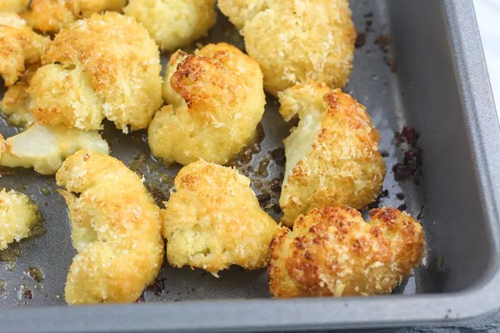 roasted broccoli and cauliflower with parmesan