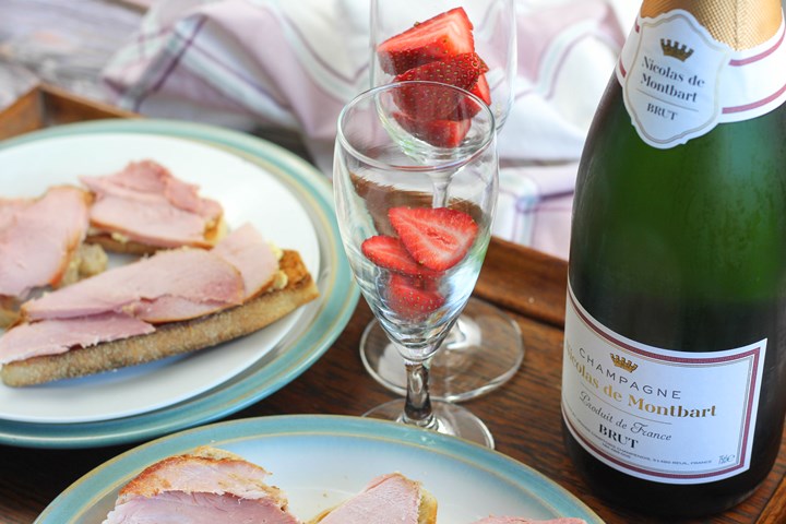 ham and champagne