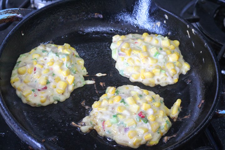 fritters in the pan