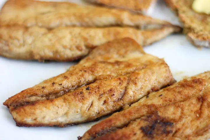 freshly fried mackerel fillets