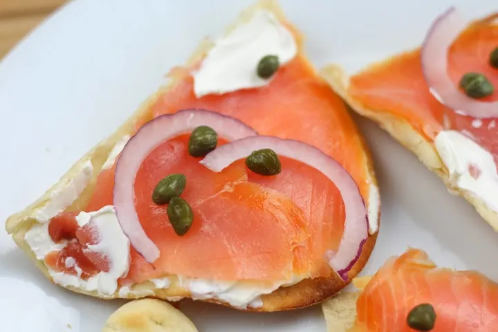 smoked salmon flatbread brunch