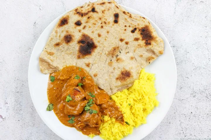 butter chicken and chapati