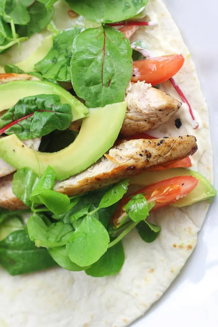 healthy chicken wrap