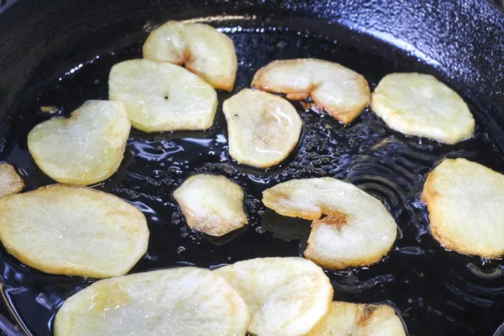 frying potatoes