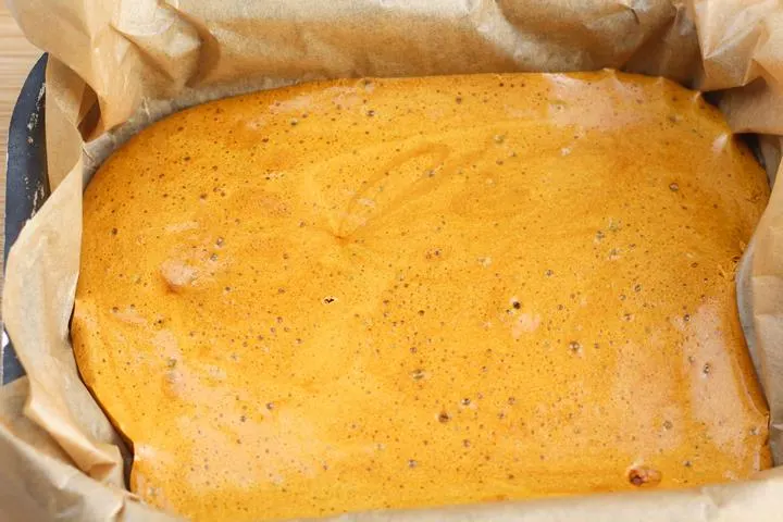 honeycomb on baking parchment