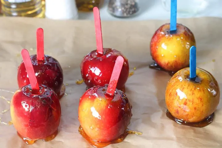 toffee apples cooling