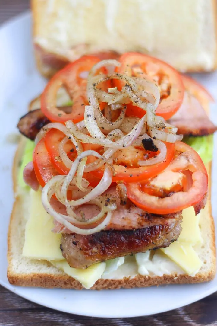 BLT with cheese onion and sausage