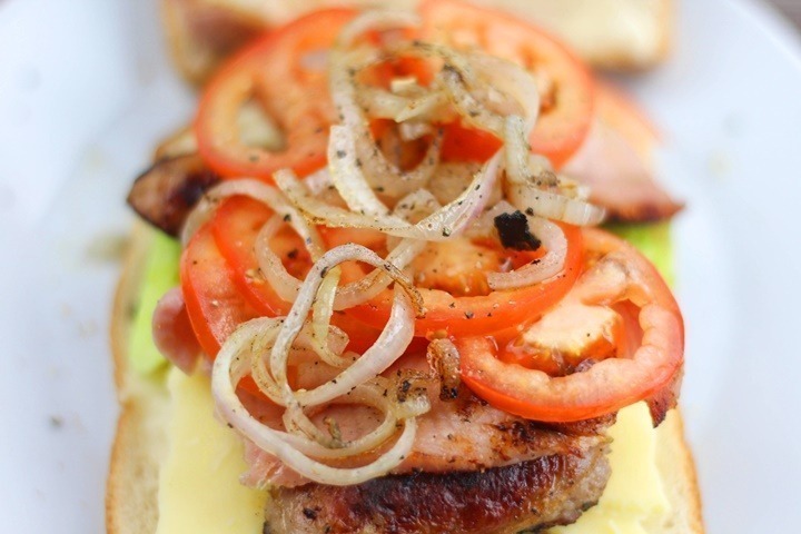 BLT Sandwich (with cheese, onion and sausage!!)