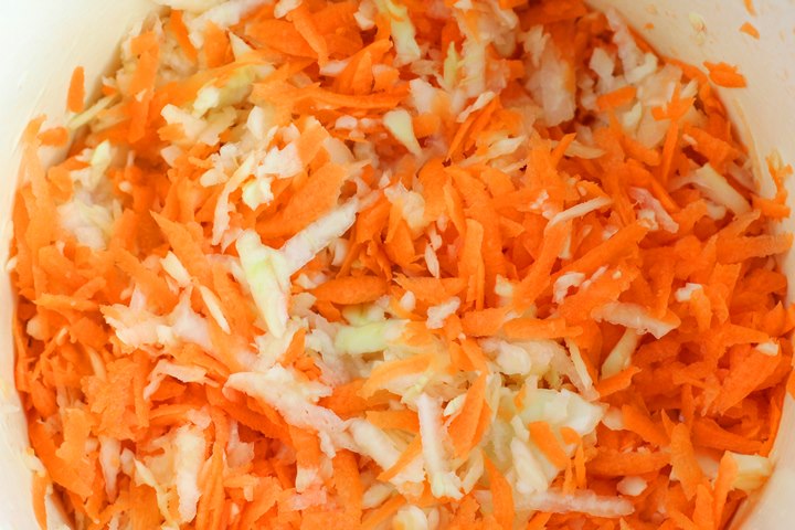 steamed cabbage and carrots