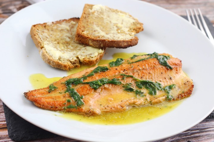 Pan Fried Trout with Lemon Butter Sauce - an easy restaurant quality dish