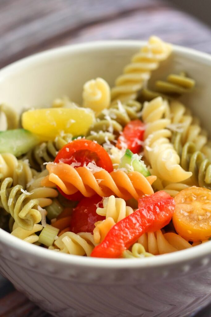 Pasta Salad With Cucumbers and Italian Dressing - summer delight