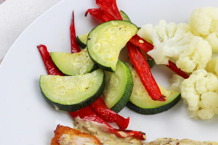 roasted zucchini and peppers