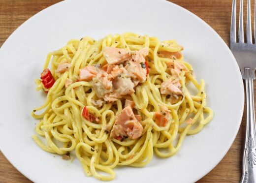 Creamy Salmon Pasta - spaghetti in a creamy salmon sauce