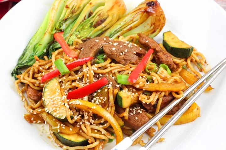 duck stir fry with noodles