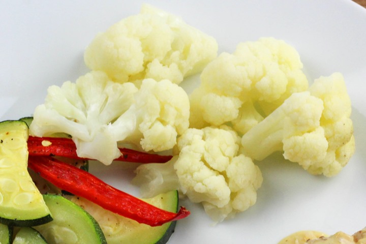 steamed cauliflower in microwave