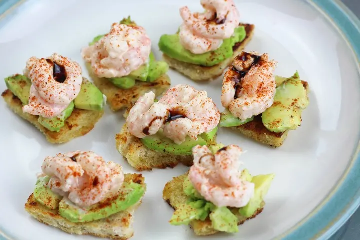 prawn avocado canape