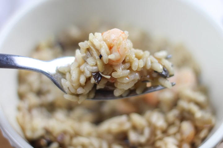 risotto with mushrooms and shrimp
