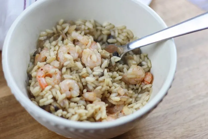 mushroom risotto with shrimp