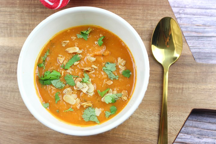 sweet potato and roasted red peppers soup