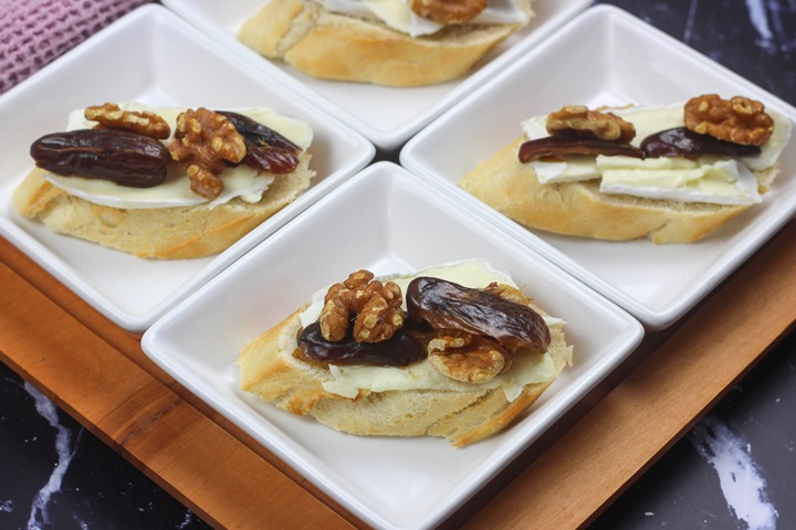 Brie and date tapas