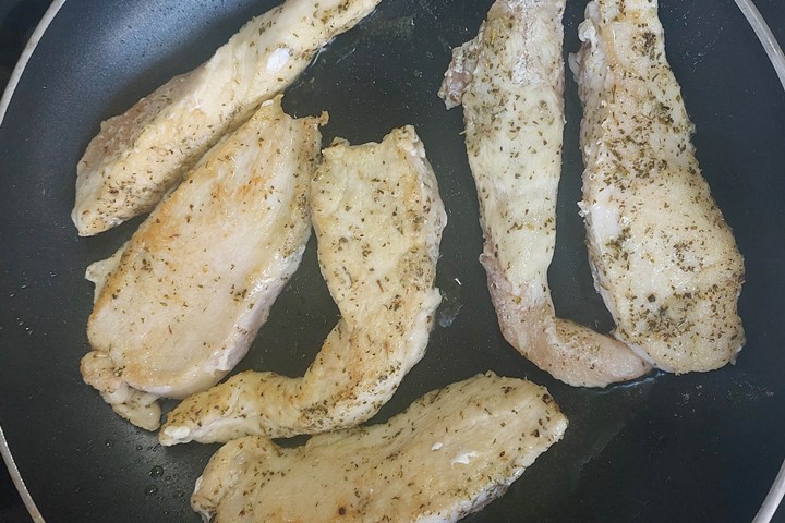 frying the chicken