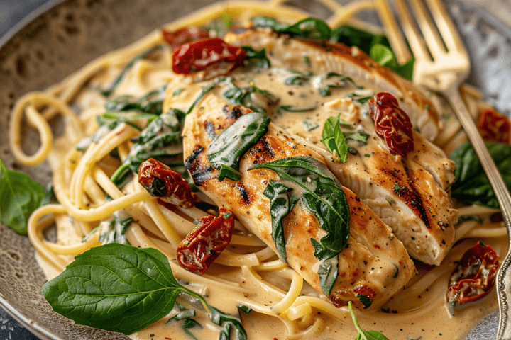 tuscan chicken, pasta & bake night