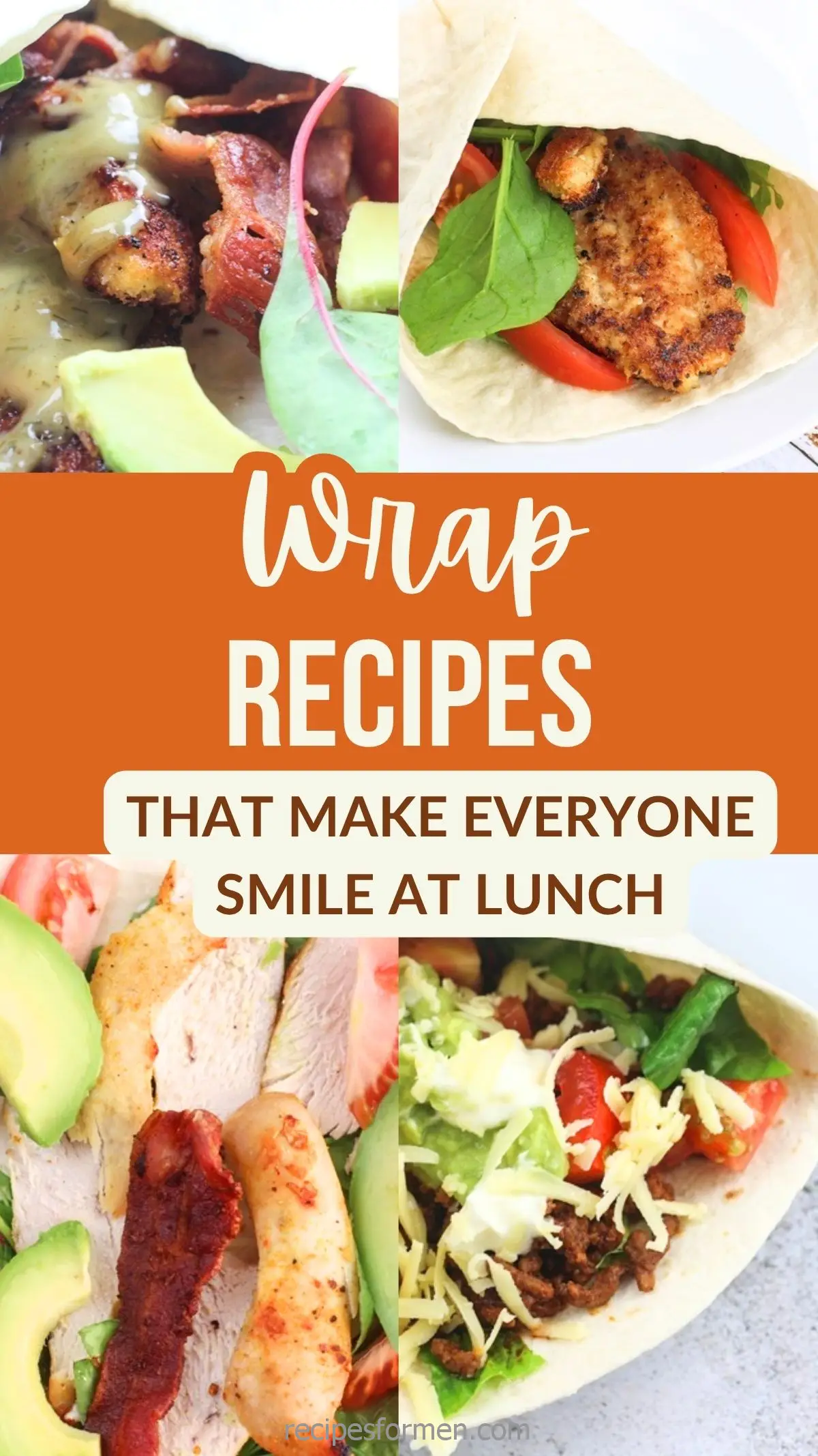Delicious wrap recipes for lunch with chicken, avocado, lettuce, and various toppings. Perfect for a flavorful meal.