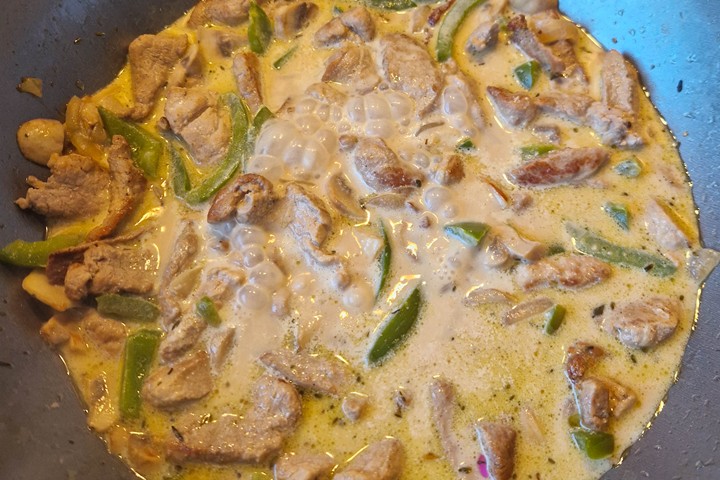 pork  in creamy sauce